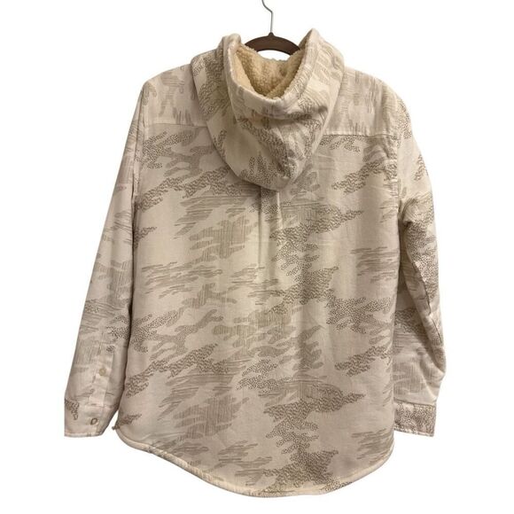 Ocean+Coast Sherpa-Lined Flannel Shacket camouflage size S - Picture 2 of 10